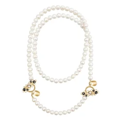 Artystyczny naszyjnik z bransoletką z pereł z kryształowymi zawieszkami z kolekcji Soda