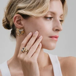 Artystyczny pierścionek z kryształami z kolekcji Soda