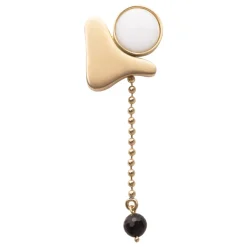 Artystyczny pin onyksem i masą perłową z kolekcji Parer