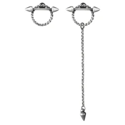 Asymetryczne, srebrne kolczyki z kolekcji Semios