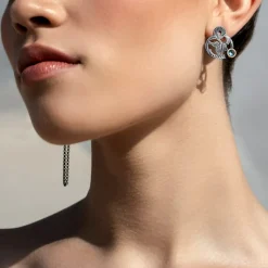 Asymetryczne, srebrne kolczyki z kolekcji Maroko