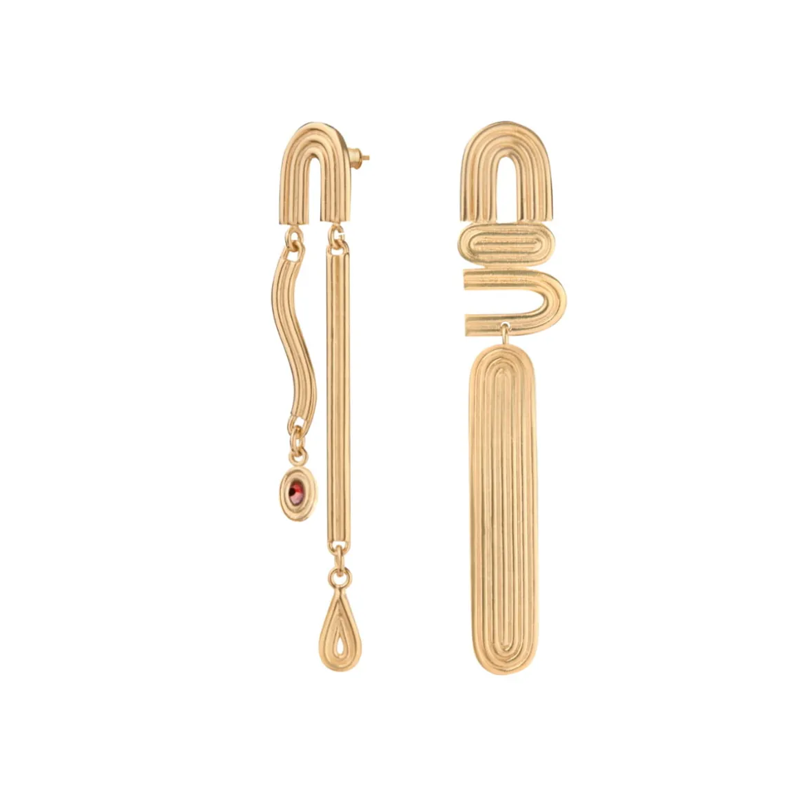 Asymetryczne, wiszące kolczyki z kryształem z kolekcji Holos