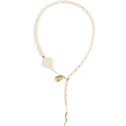 Biały, limitowany naszyjnik w formie węża z kolekcji Kembali