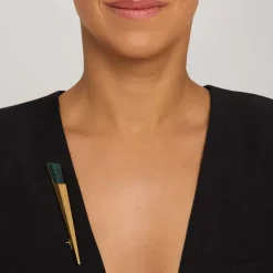 Broszka z zielonym jadeitem z kolekcji Guatemala