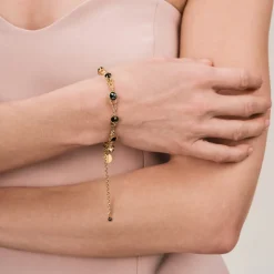 Delikatna, złota bransoletka z kryształami z kolekcji Soda