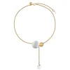 Delikatny naszyjnik z kryształową zawieszką z kolekcji Rundo