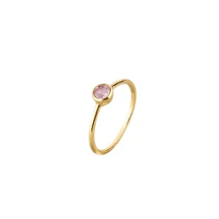 Delikatny pierścionek z różowym turmalinem z kolekcji Aurora