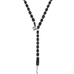 Drewniany naszyjnik ze srebrem w formie węża z kolekcji Kembali