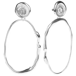 Duże kolczyki z pieczęcią z kolekcji New Stone ze srebra