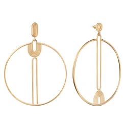 Duże, pozłacane kolczyki koła na sztyft z kolekcji Holos