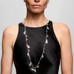 Długi naszyjnik z kryształem górskim i herkimerami z kolekcji Aurora