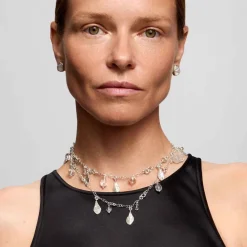 Długi naszyjnik z kryształem górskim i herkimerami z kolekcji Aurora