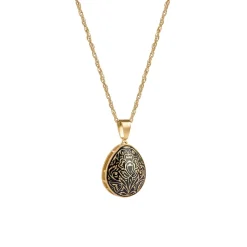 Długi, pozłacany naszyjnik z ozdobną zawieszką z kolekcji Minakari