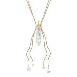 Długi, pozłacany naszyjnik z podłużnym kryształem z kolekcji Julia