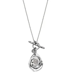 Długi, srebrny naszyjnik z meteorytem z kolekcji Meteoros