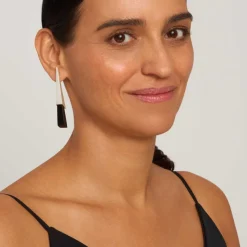 Długie kolczyki z czarnym jadeitem z kolekcji Guatemala