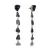 Długie kolczyki z czarnymi turmalinami z kolekcji Aurora