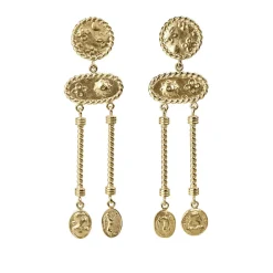 Długie kolczyki z fragmentami medalionów z kolekcji Semios