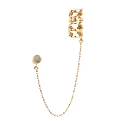 Efektowna, pozłacana nausznica z meteorytem z kolekcji Meteoros