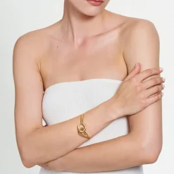 Elegancka, złota bransoletka bangle z kolekcji New Stone