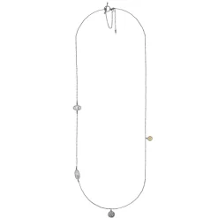 Grafitowy, długi naszyjnik z ozdobnymi zawieszkami z kolekcji Semios