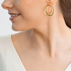 Kolczyki małe, złote koła z kolekcji Machiny