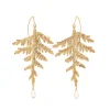 Kolczyki złote gałązki z kryształami z kolekcji Thuja