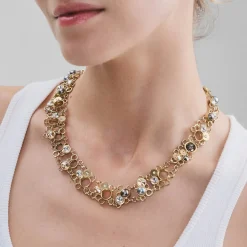 Krótka, złota kolia z kryształami z kolekcji Soda