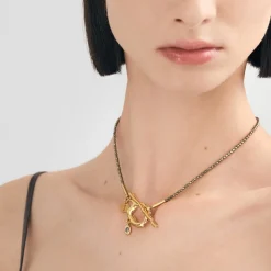 Krótki naszyjnik z pirytów z kolekcji Meteoros