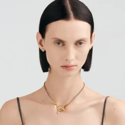 Krótki naszyjnik z pirytów z kolekcji Meteoros