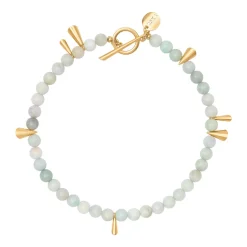 Krótki naszyjnik z zielonego jadeitu z geometrycznymi zawieszkami z kolekcji Gwatemala