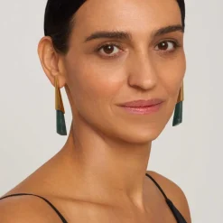 Minimalistyczne kolczyki z jadeitem z kolekcji Guatemala