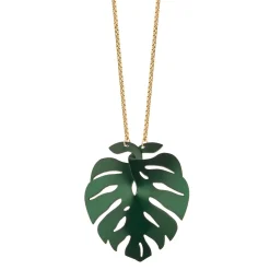 Naszyjnik z zieloną monsterą dziurawą z kolekcji Plantis