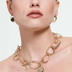 Nieregularne kolczyki z syntetycznym kamieniem z kolekcji New Stone