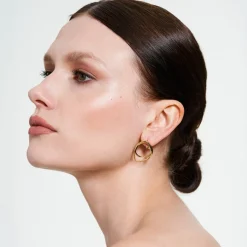 Nieregularne kolczyki z syntetycznym kamieniem z kolekcji New Stone