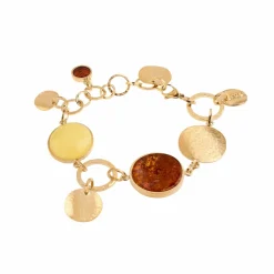 Nowoczesna bransoletka z kolorowymi bursztynami z kolekcji Baltica