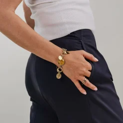 Nowoczesna bransoletka z kolorowymi bursztynami z kolekcji Baltica