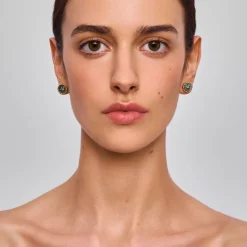 Okrągłe kolczyki z Koziorożcem z kolekcji Semios