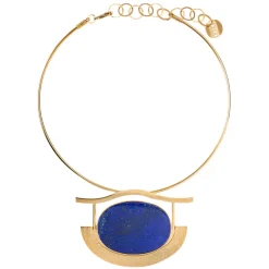 Oryginalna, sztywna kolia z zawieszką lapis lazuli z kolekcji Orini