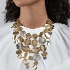 Ozdobna złoto-srebrna kolia z kolekcji Rundo