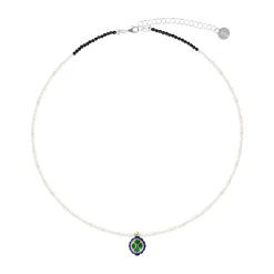 Perłowy naszyjnik z dwustronną zawieszką z kolekcji Minakari