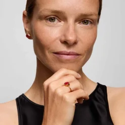 Pierścionek z dużym różowym turmalinem z kolekcji Aurora