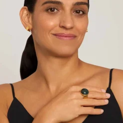 Pierścionek z okrągłym jadeitem z kolekcji Guatemala