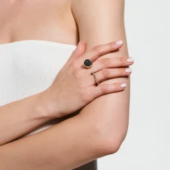 Podwójny, pozłacany pierścionek z kolekcji New Stone