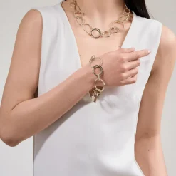 Pozłacana bransoletka - łańcuch z motywem węża z kolekcji Kembali