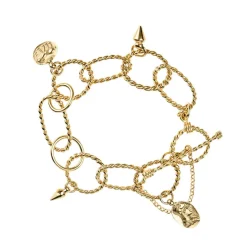 Pozłacana bransoletka z ozdobnymi zawieszkami z kolekcji Semios