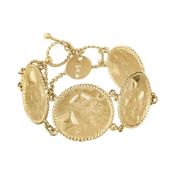 Pozłacana bransoletka z ozdobnych medalionów z kolekcji Semios
