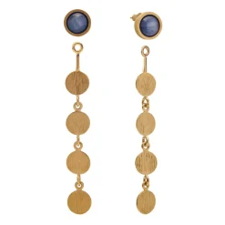 Pozłacane, długie kolczyki z kyanitem z kolekcji Gelato