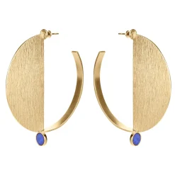 Pozłacane kolczyki koła z lapis lazuli z kolekcji Orini