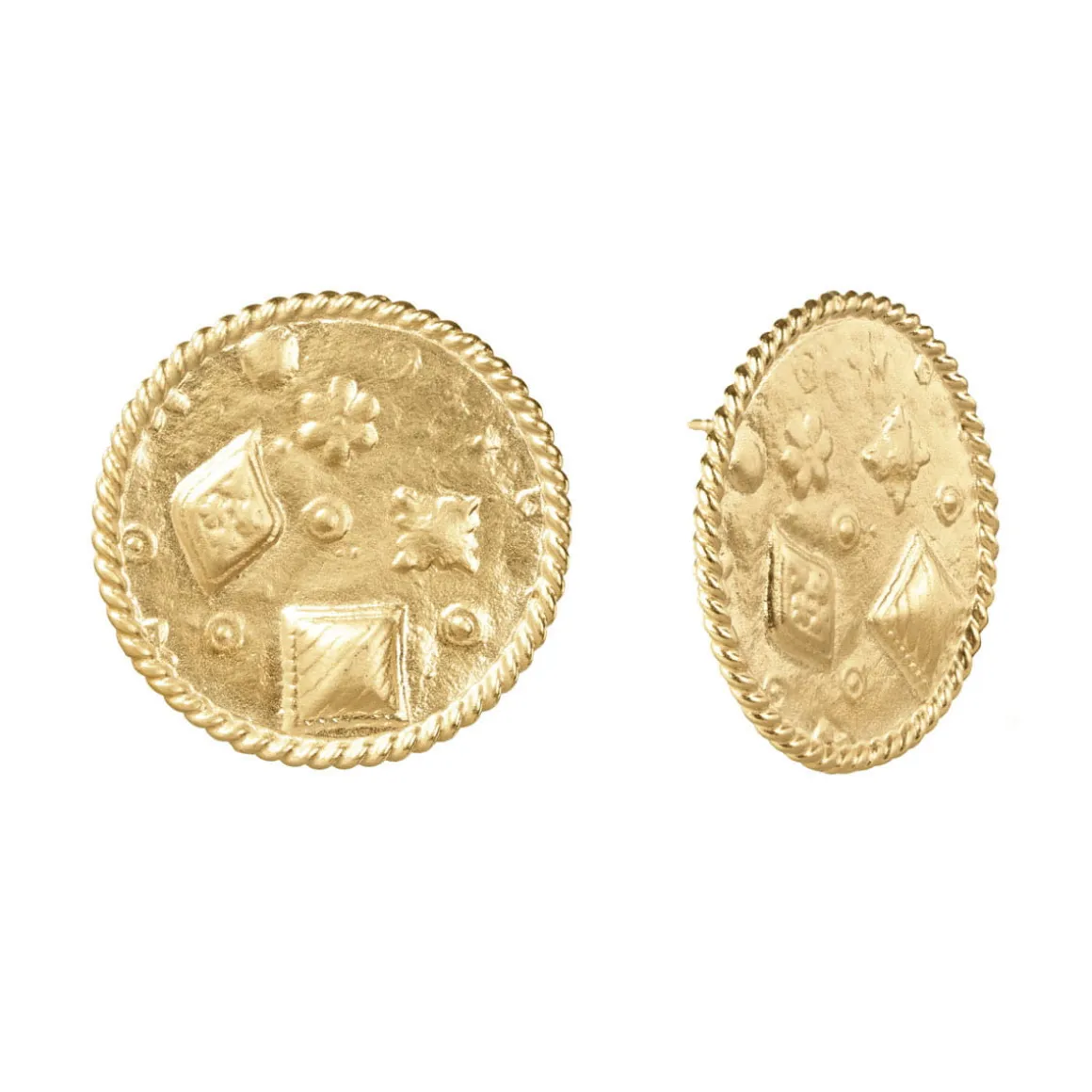 Pozłacane kolczyki medaliony z kolekcji Semios
